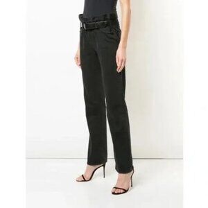 RtA DEXTER Belted Straight Leg Boyfriend Jeans in Black - S